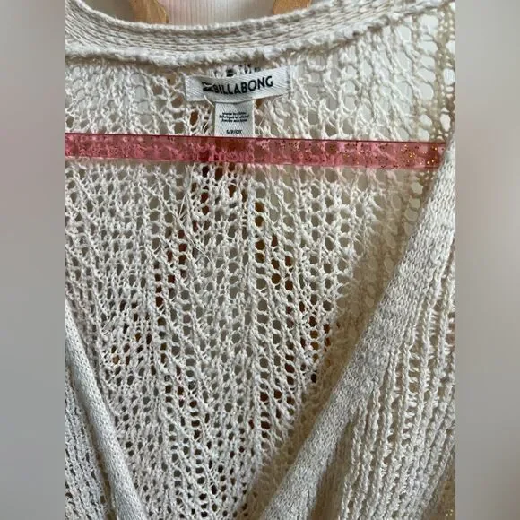 Billabong Women's Sweet Bliss Wrap Front Sweater, Cream Knit Pullover, Neutral - Picture 2 of 6